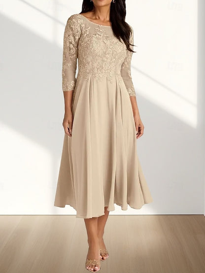 the A-Line Neck Mother Bride Elegant Dress Guest Wedding of Crew