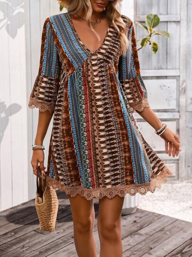 Women's Mini Dress Petite Dress Casual Dress Boho Dress