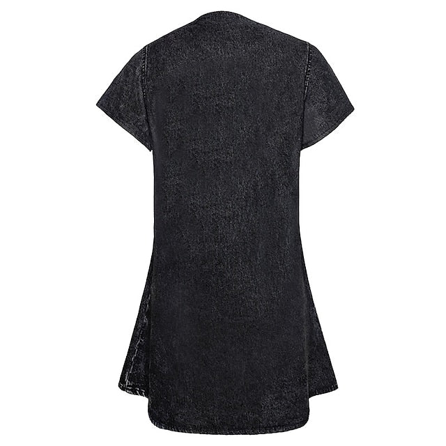 Women's Mini Dress Casual Dress A Line Dress Denim Shirt