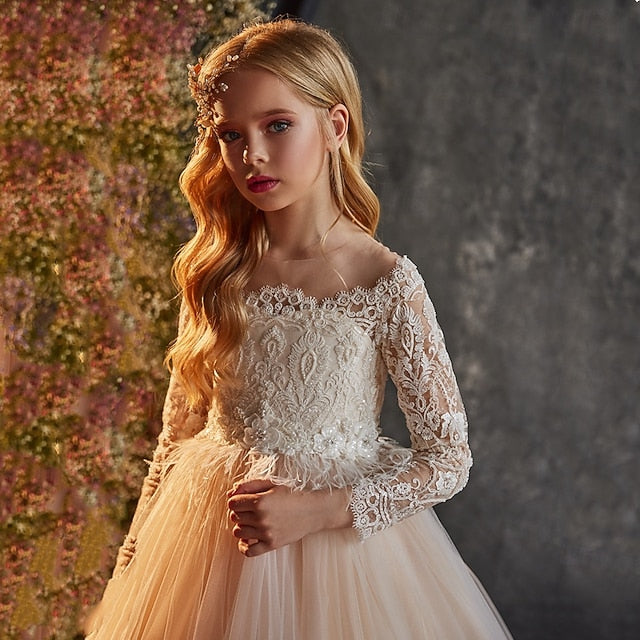 Party Wedding Girl Girls' Princess Flower Dress