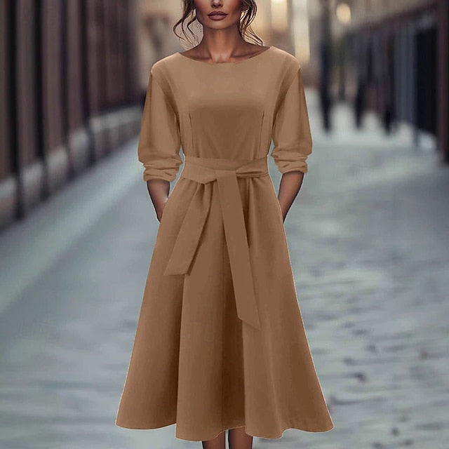 Women's Midi Dress Black Dress Casual Dress Elegant Fashion