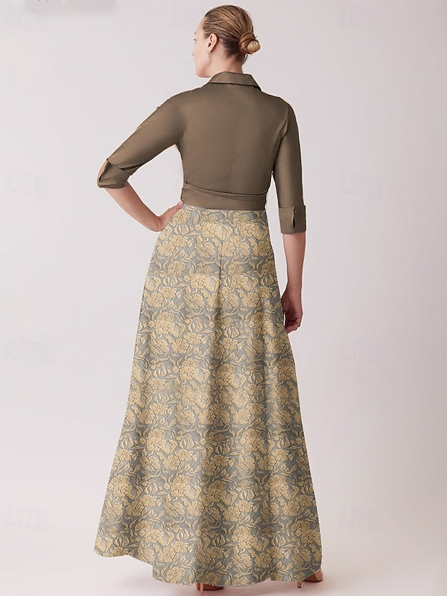 Jacquard Brocade Dresses A-Line Dress Floral Cocktail Elegant