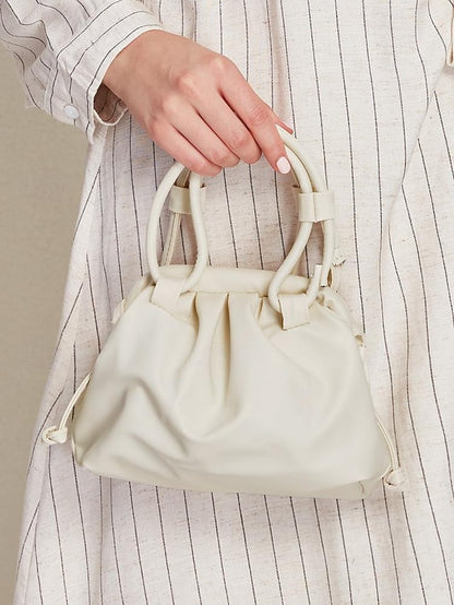 Elegant with Closure Handbag Cream Women's – Drawstring