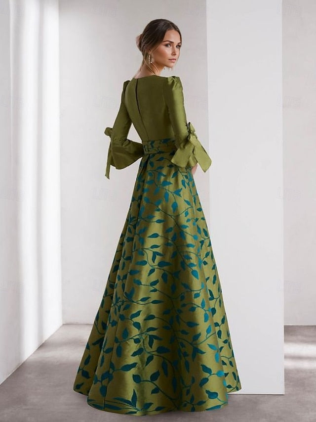 Formal Length 3/4 Evening A-Line Floor Gown Wedding