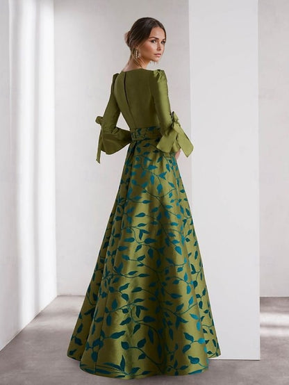 Formal Length 3/4 Evening A-Line Floor Gown Wedding