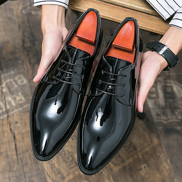 – Leather Oxford Shiny Shoes Formal Men's Dress Patent