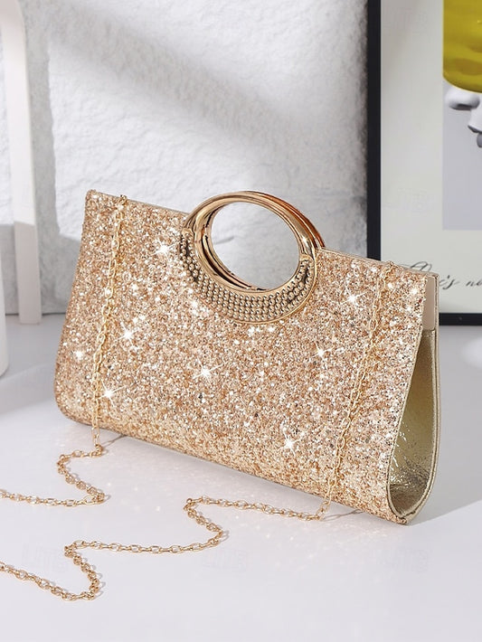 Glitter with Women's Silver Clutch Bag Evening Gold