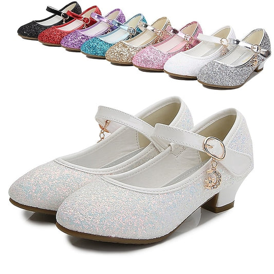 Mary Dress - Glitter Heel Sparkly Low Girls' Jane Shoes