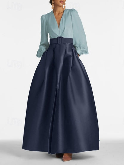 Wedding High Formal Guest Gown Floor Dress A-Line Evening Split