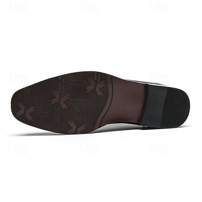 Men's Shoes Brogue Leather Faux Classic – Brown Oxford