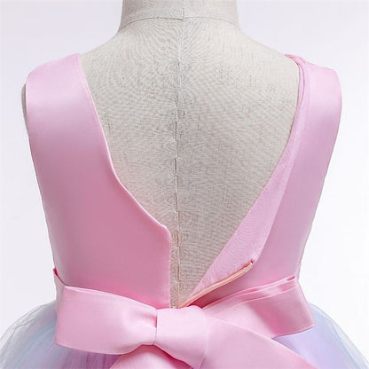 Floral Kids Purple Dress Party Blue Blushing Lace Girls'