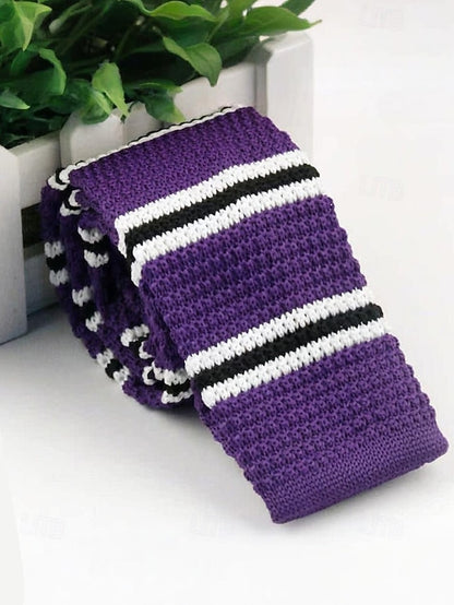 - Neck Men's Stripe Stylish Knit Christmas Tie Woven