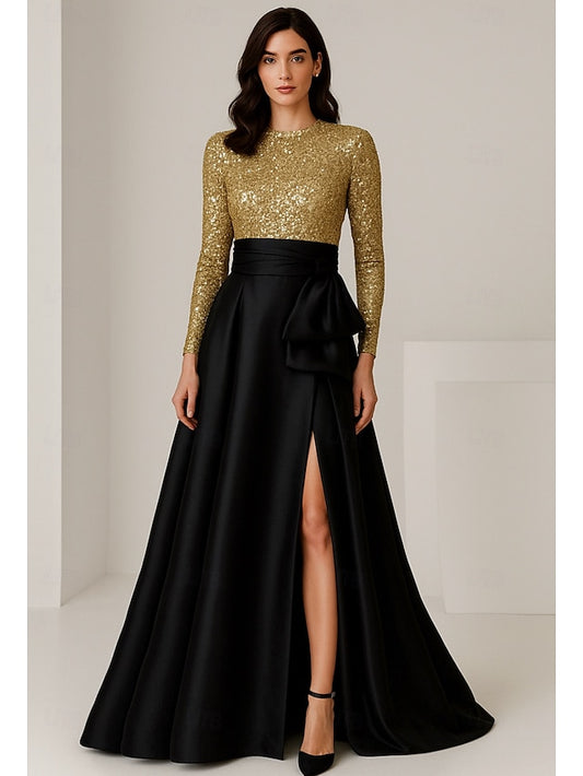 Length Gown Wedding Formal Floor A-Line Evening Dress Elegant