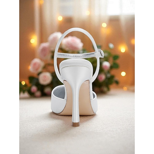 Strap Ankle - Women's with Green Satin Stiletto Heels