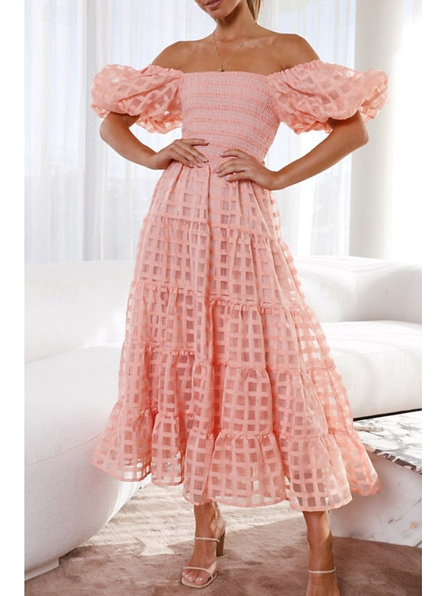 Women's Midi Dress Graduation Dress Fashion Modern Lantern