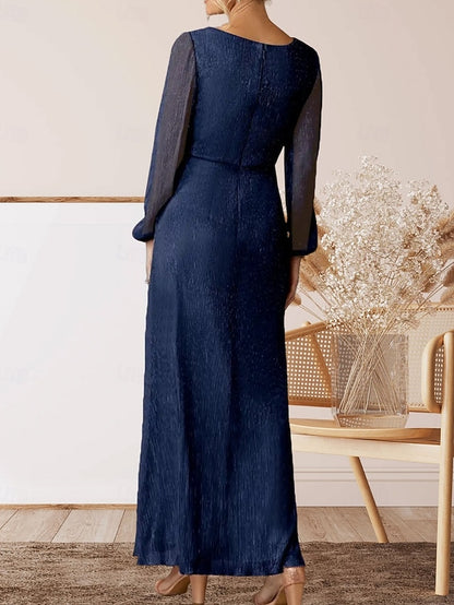 Mother Bride V of Guest Wedding Neck the A-Line Elegant Dress