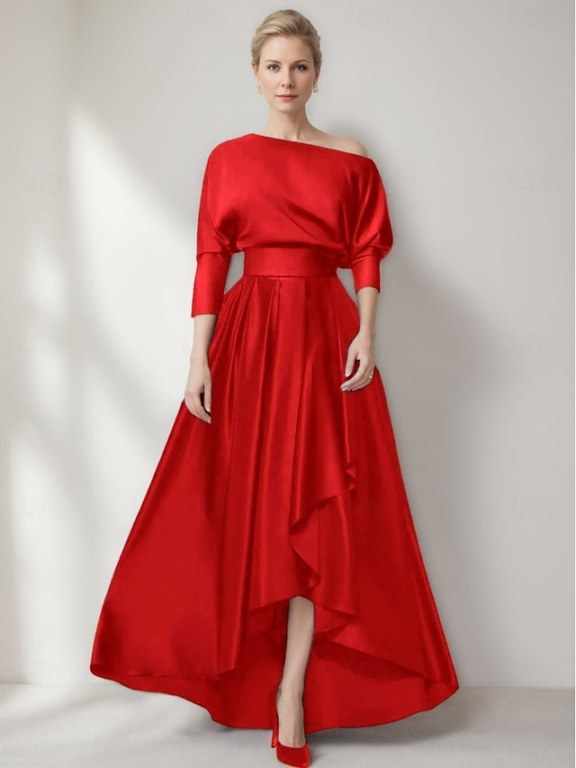 Elegant Evening Wedding Asymmetrical Dress A-Line Gown Formal