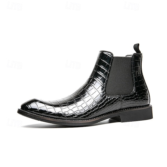 Chelsea Boots Brown Pattern Men's Crocodile – Slip-On