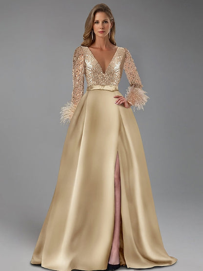 Length Floor Elegant A-Line Gown Long Evening Dress Formal