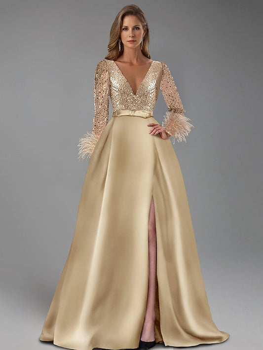 Length Floor Elegant A-Line Gown Long Evening Dress Formal