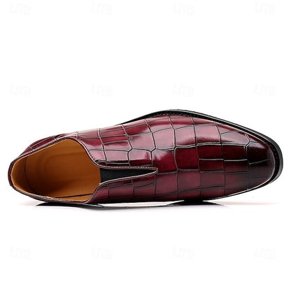 Shoes Slip-On – Crocodile Burgundy Men's Dress Pattern