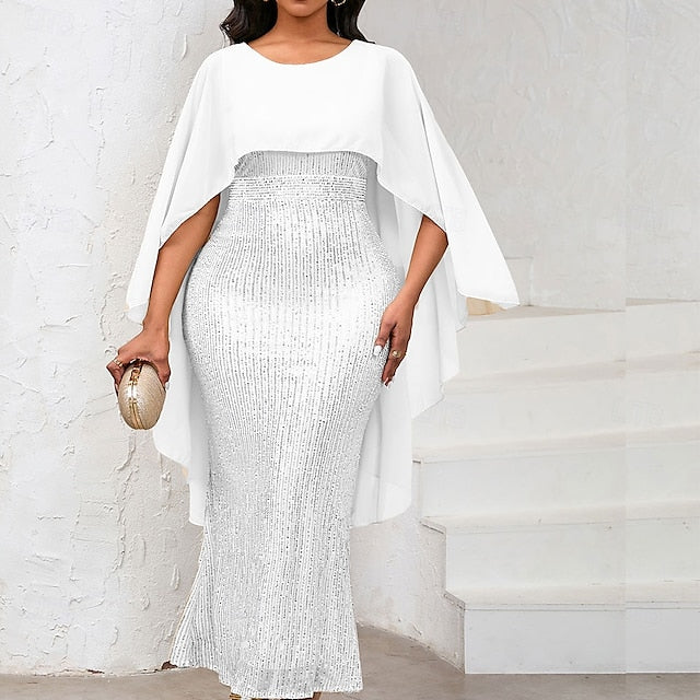 Dress Crew Length Mother Elegant Neck Floor Bride the of