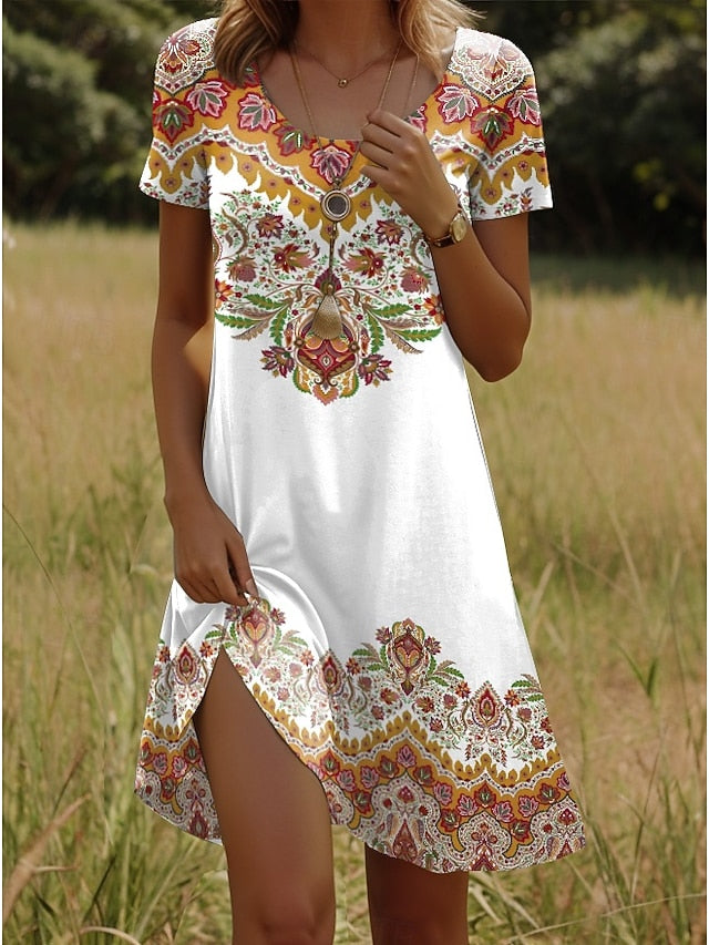 Women's Mini Dress T Shirt Dress Tee Dress Sundress