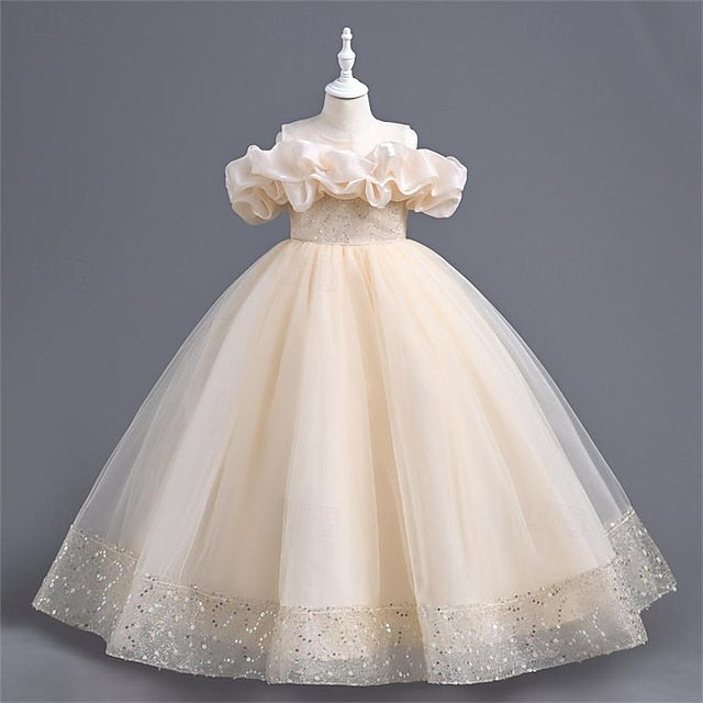 Girls' Girl Party Color 3D Solid Dress Flower