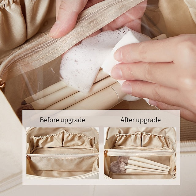 Sac à main de voyage en cuir PU pour femme, sac de maquillage et de cosmétiques