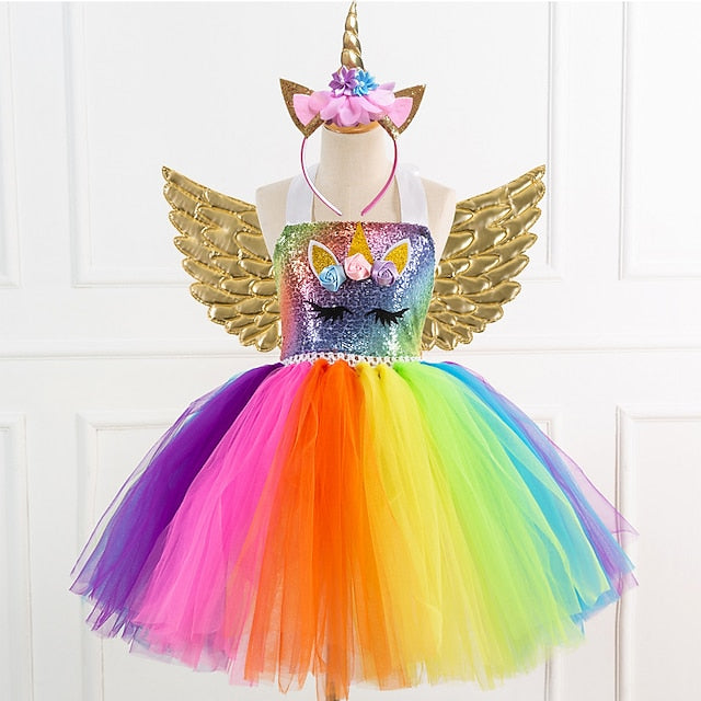 Cosplay Dance Unicorn Girls' Movie Wings Dress Headband
