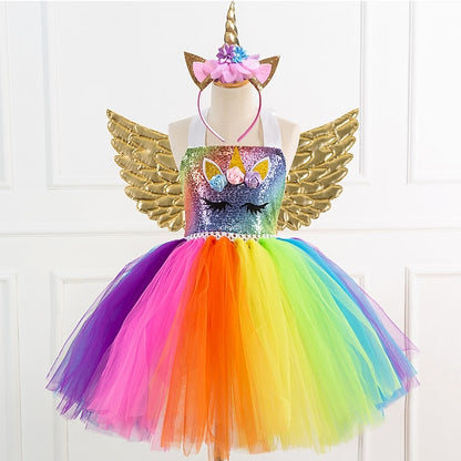 Cosplay Dance Unicorn Girls' Movie Wings Dress Headband