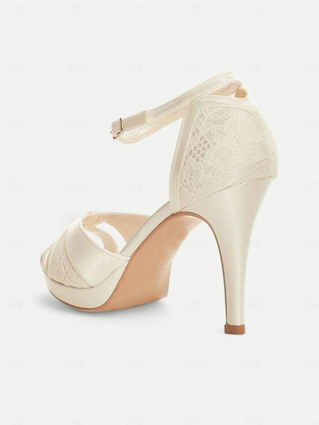 Heel Pink High Sandals Women's Elegant with Peep Toe Satin