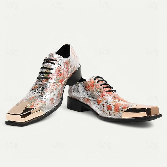 Printed Oxford – Men's Shoes Floral Patent Leather