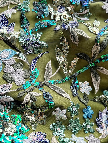 Mother Evening of the A-Line Bride Gown Satin Floral Embroidered