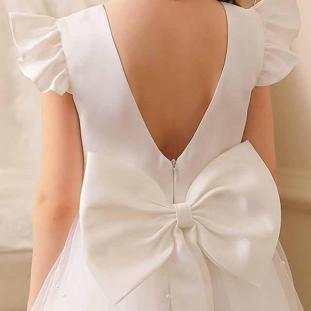 Solid Party Color Kids Dress Girl Flower Girls'