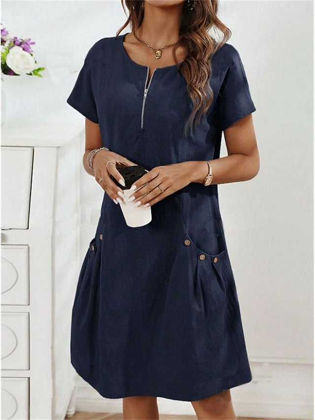 Women's Black Yellow Navy Blue Summer Spring Mini Dress