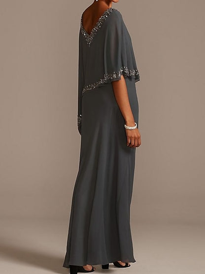 Bride V Mother the Wedding Sheath Elegant Guest Dress Neck of