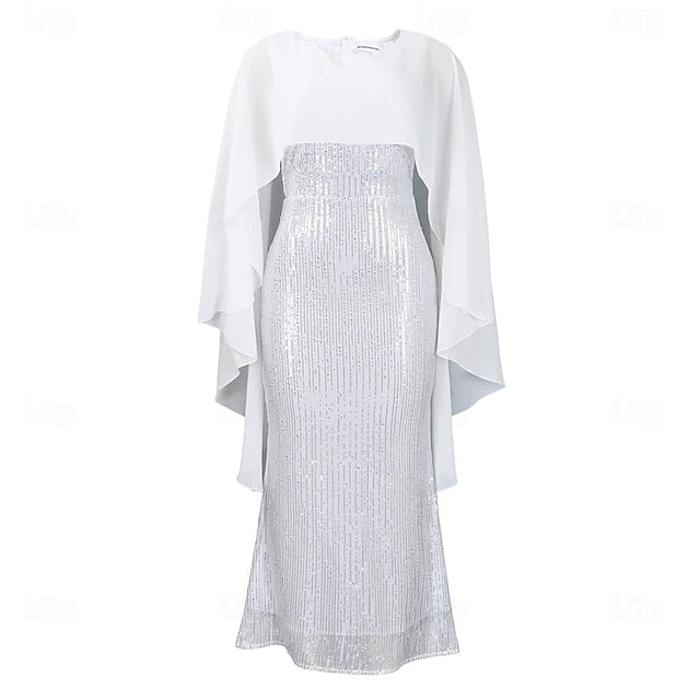 Dress Crew Length Mother Elegant Neck Floor Bride the of