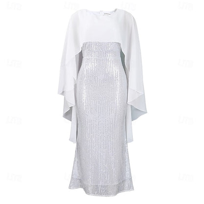 Dress Crew Length Mother Elegant Neck Floor Bride the of
