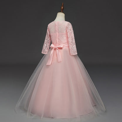 Lace Prom Girl Years 3-13 Kids Dress Princess Flower