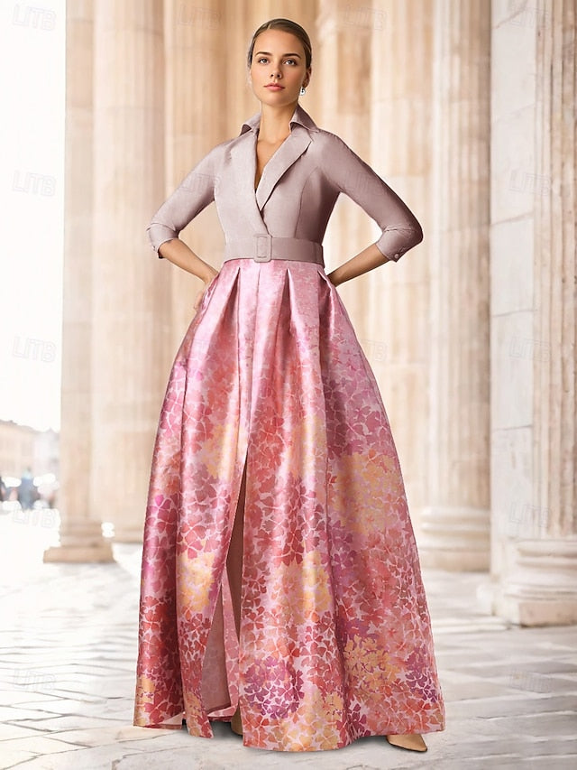 Formal Length Evening Dress A-Line Wedding Elegant Gown Floor