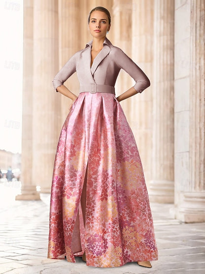 Formal Length Evening Dress A-Line Wedding Elegant Gown Floor