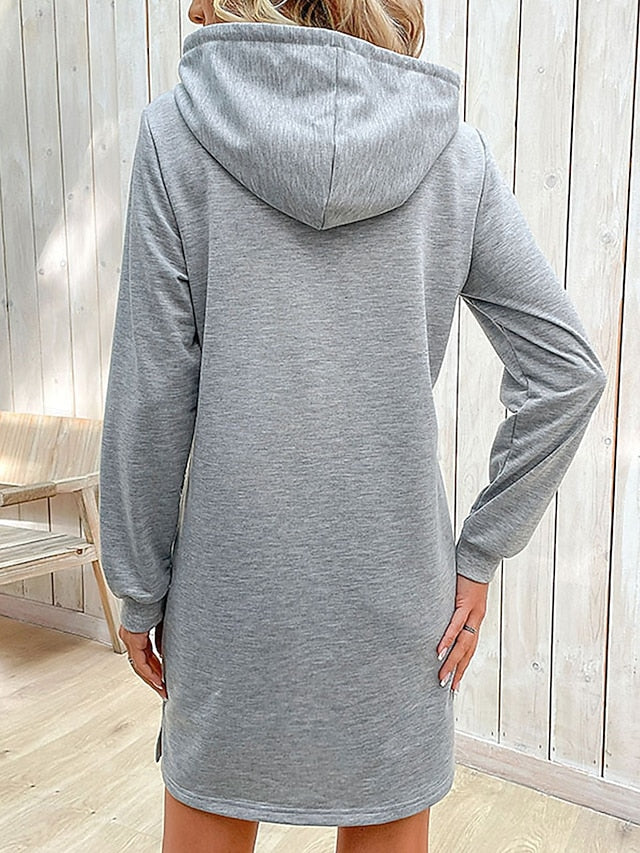 Women's Normal Midi Dress Hoodie Dress Casual Work Daily