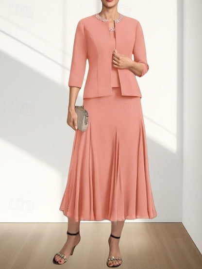 Bride Dress Mother Piece A-Line the Guest Wedding Elegant Two of