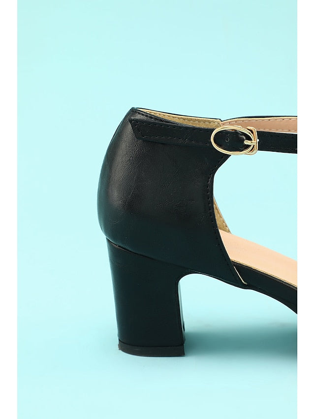 heels Chunky Vintage Retro Heels Roaring T-strap 1950s Shoes 20s