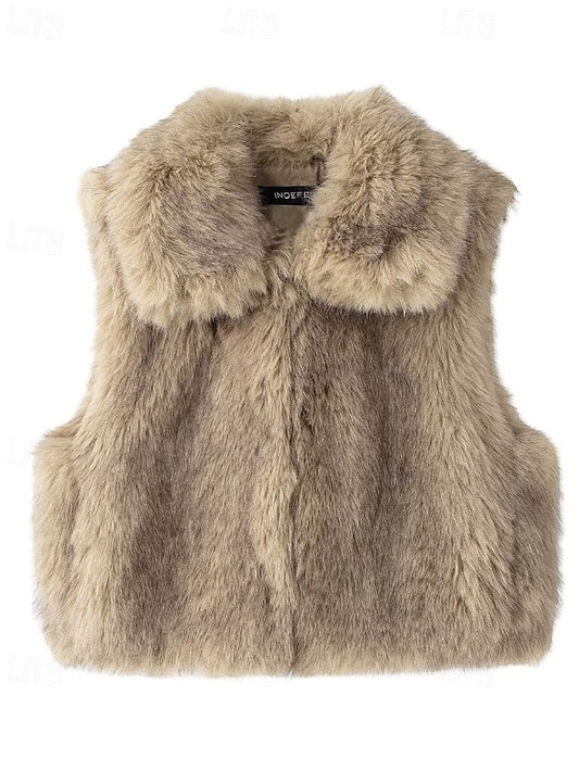 Furs Coat Fur Faux Vest Comfortable Leathers Women's