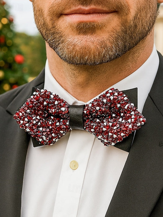Polyester Sparkling Bow Men's – Sequins Christmas Tie