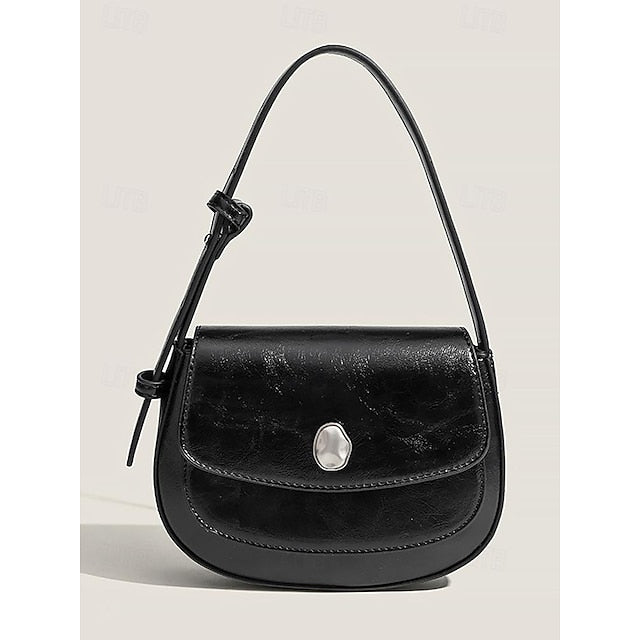 Weiße Tasche aus schickem Leder für kleine, stilvolle Schulter – Damen