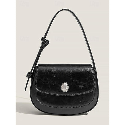 Weiße Tasche aus schickem Leder für kleine, stilvolle Schulter – Damen