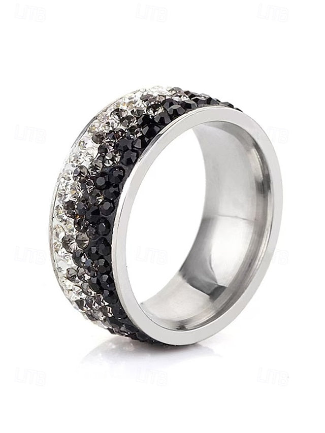 Steel Stainless Christmas Ring Stylish Men's – Red